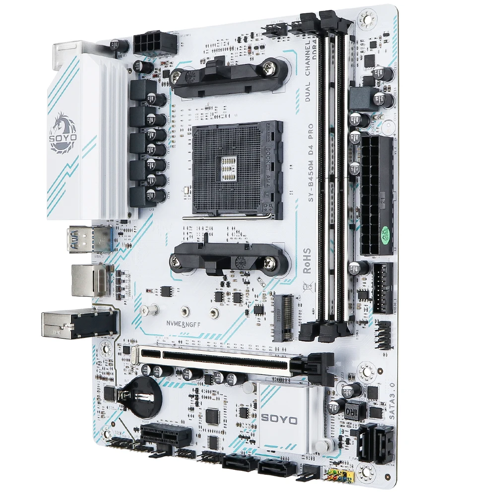 اللوحة الأم AMD Classic B450M ذاكرة DDR4 ثنائية القناة AM4 اللوحة الأم PCI-E 3.0 NVME B450 (يدعم وحدة المعالجة المركزية Ryzen 5600 5600G)