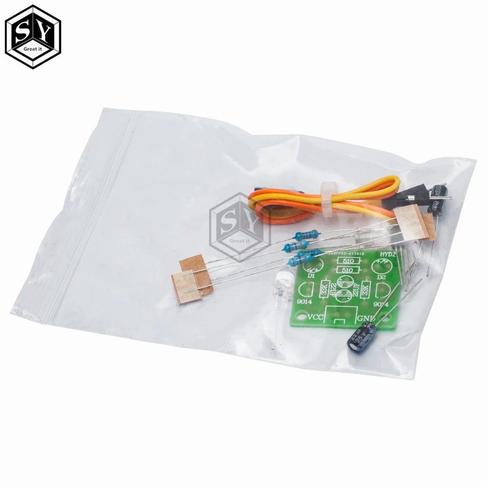 DIY Kit 5MM LED Simple Flash Light Circuit Simple flashing Leds Circuit Board Kits Electronic Production Suite Parts