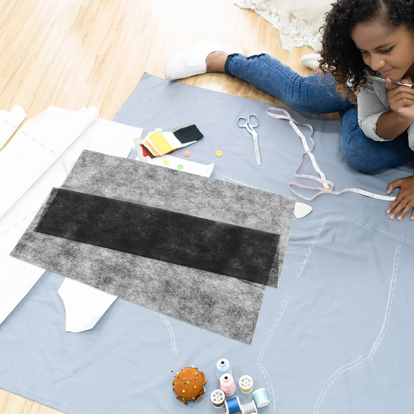 White Non-Woven Double-Sided Fusible Interfacing Lightweight Water-Resistant Hot Melt Adhesive Patch for DIY Quilting Garment