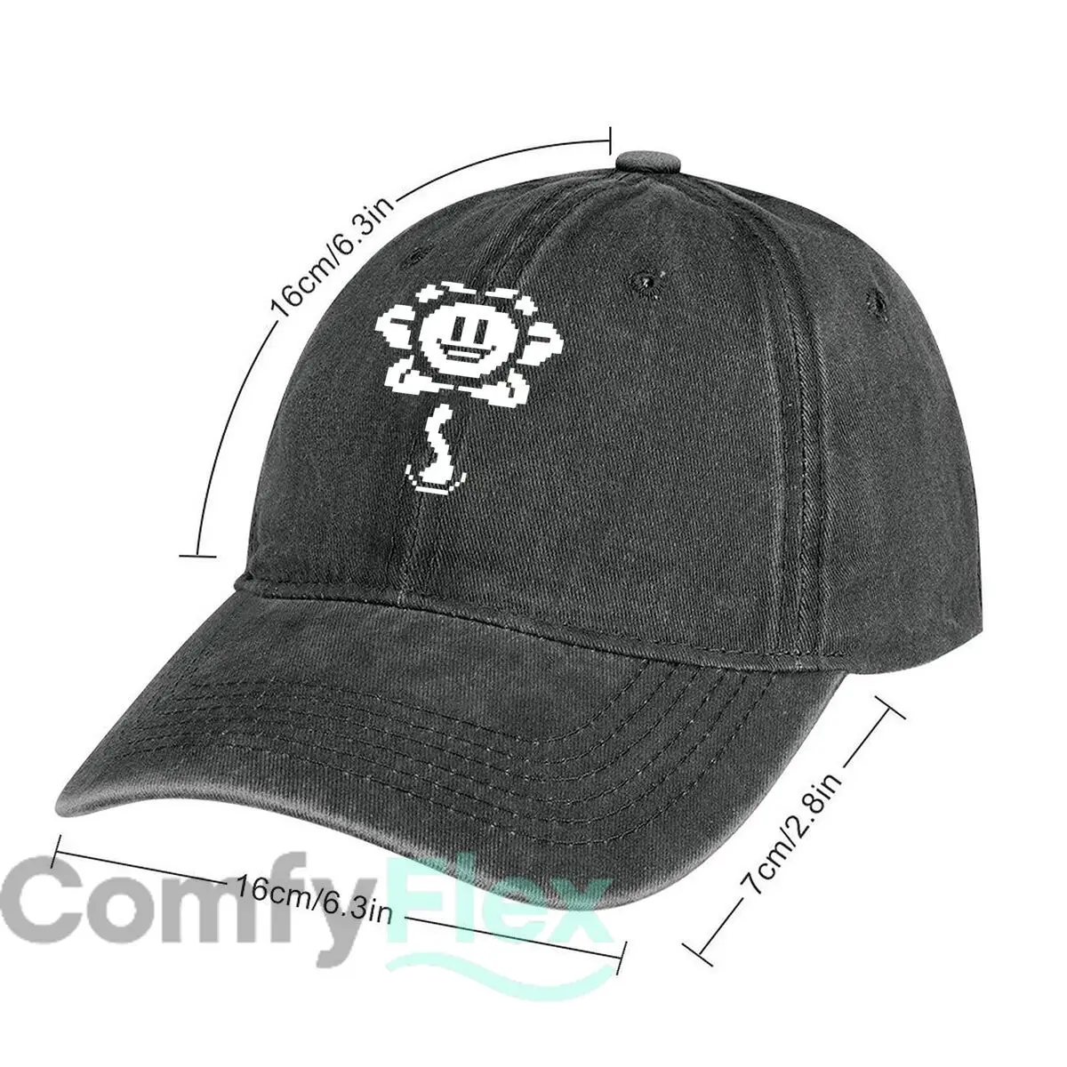 Pixel Flower Sprite Fashion Washed Baseball Cap Hat Outdoor Activities