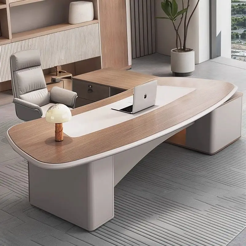 Boss table Solid wood Simple modern table and chair combination Senior class desk President  Leader light luxury desk