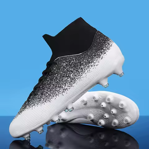 Men Soccer Shoes Long Spikes TF/FG Society Studded Comfortable Football Shoes Sports Resistant Sneaker Ultralight Football Boots
