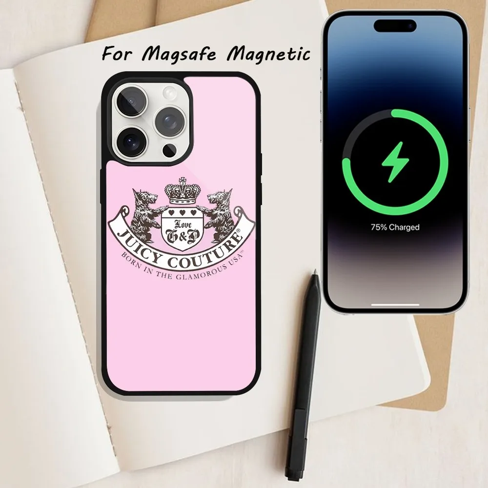 Luxury J-Juicy C-CoutureS Phone Case  For iPhone 15 12 13 14 11 Pro Plus Max Magsafe Magnetic Wireless Charging shell