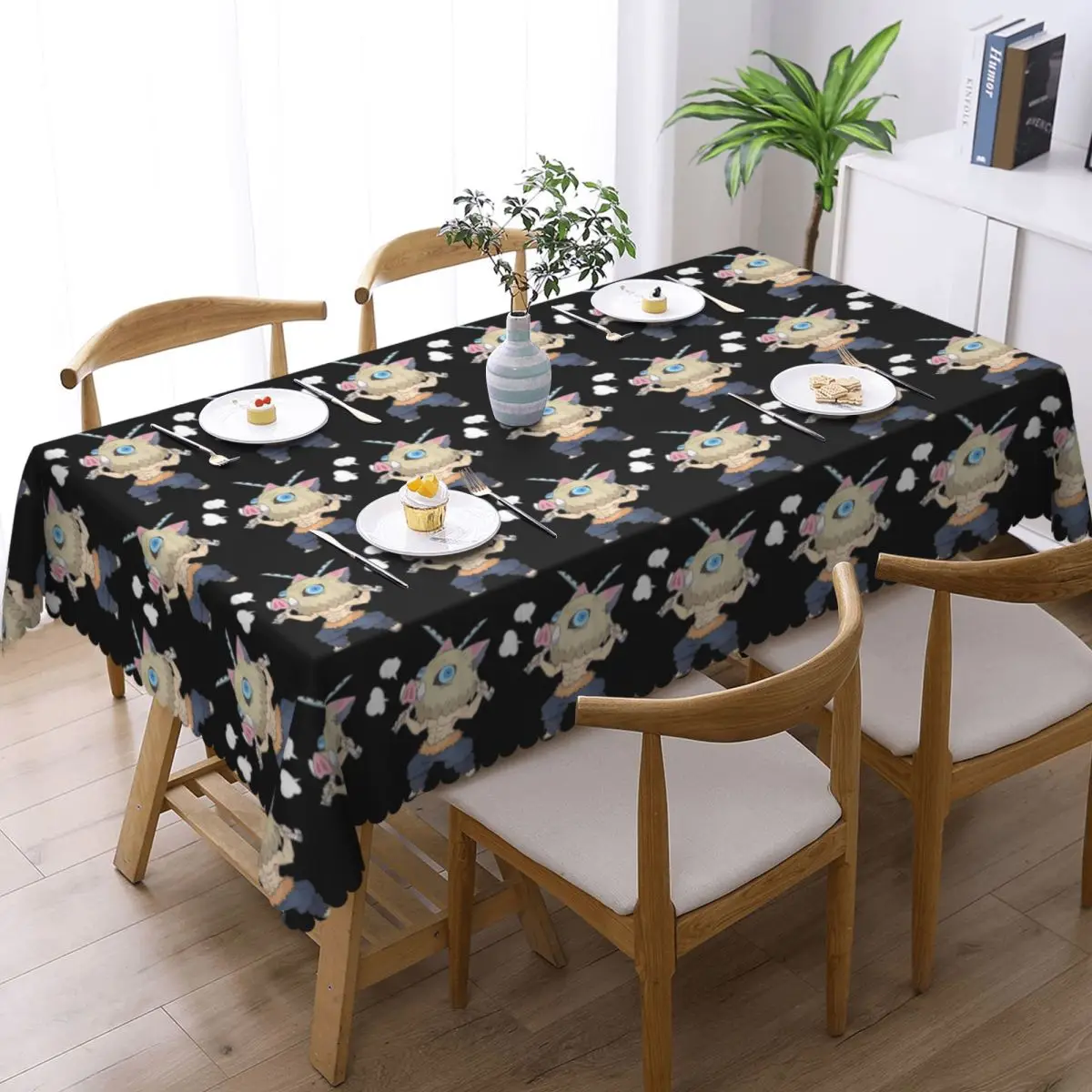 Slayer Demon Anime Teams Custom Rectangular Tablecloth Waterproof Table Cover for Dining Events Table Cloth