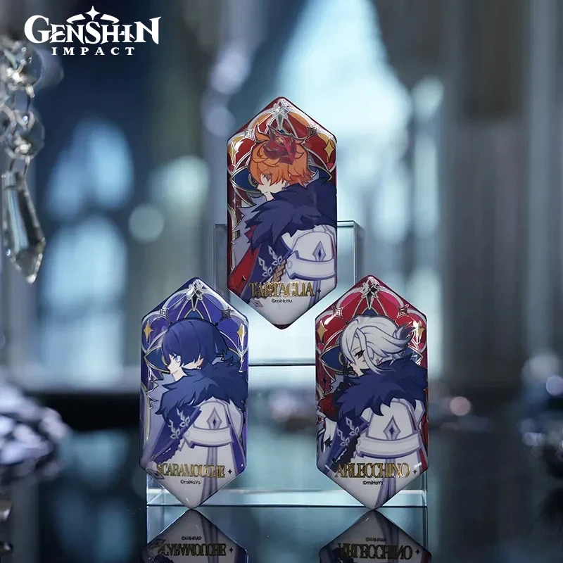 Official Genshin Impact Frost & Flame Series Blind Box Toys – Fatui Harbingers Anime Badge Pin Brooch Collectible Gift & Merch