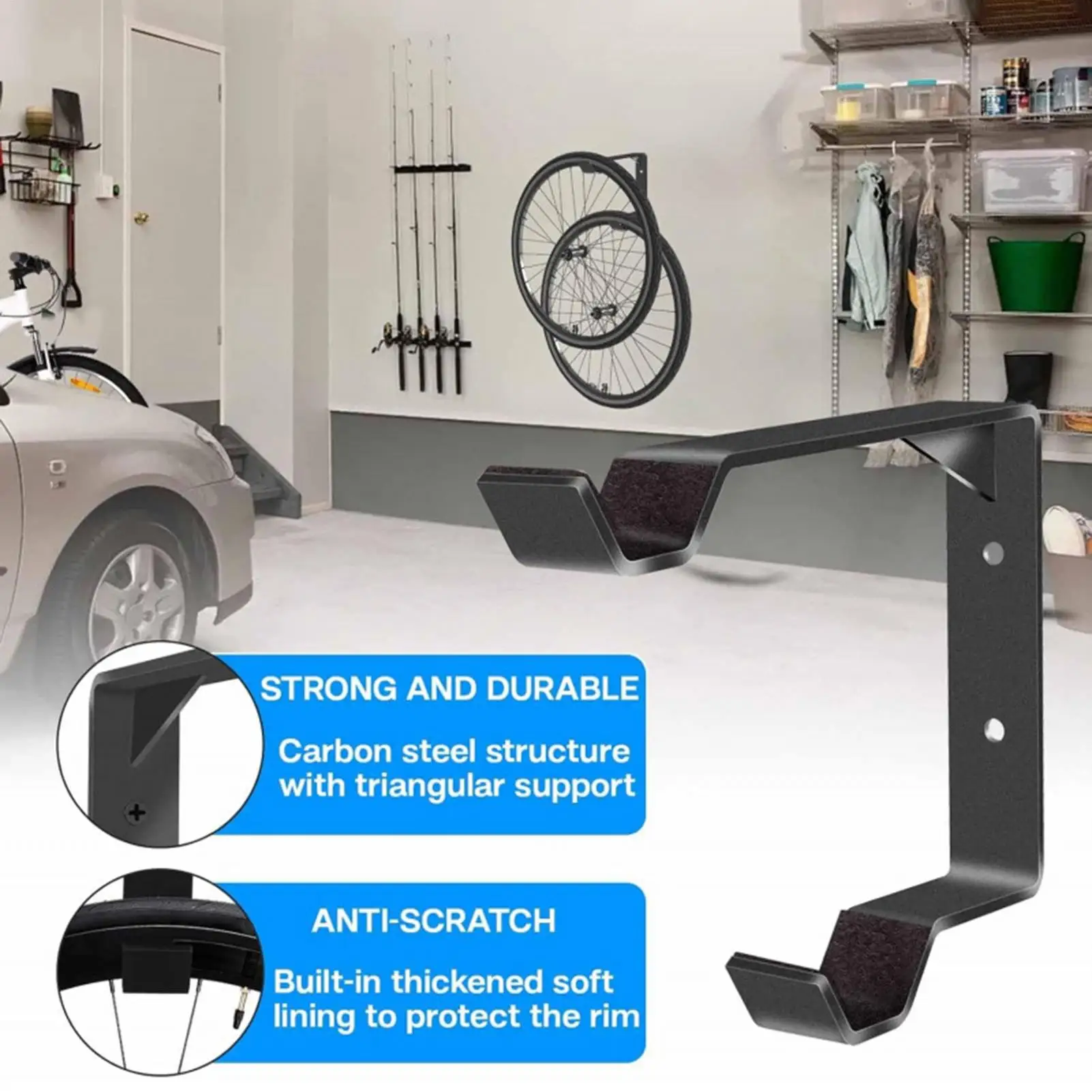 Bike Tire Wall Holder 2 Pieces Heavy Duty Steel Stand Bike Spare Tire Organizer For Bicycle Lovers Home Indoor Garage Basement