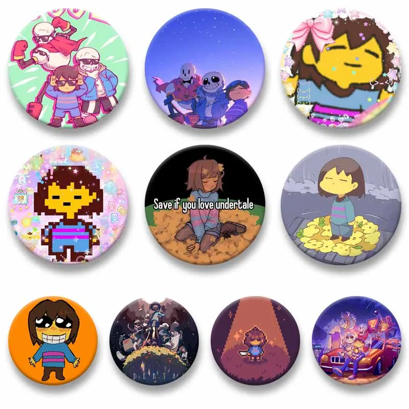 Anime Game U-UNDERTALE Frisk Sans Papyrus Brooches Funny Cartoon Character Enamel Pins Backpack Accessories Jewelry Badges Gifts