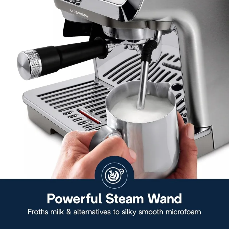 ماكينة اسبريسو آرتي إيفو مع المشروب البارد، رغوة الحليب اليدوية، مجموعة باريستا لللاتيه والكابتشينو، مطحنة مدمجة