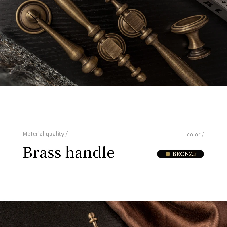 Brushed antique brass furniture handle 1