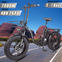 KETELES KF9 Folding Ebike 2000W Dual Motor 48V26AH Lithium Battery Electric Bike 20*4 Inch Fat Tire Adult Snow Electric Bicycle