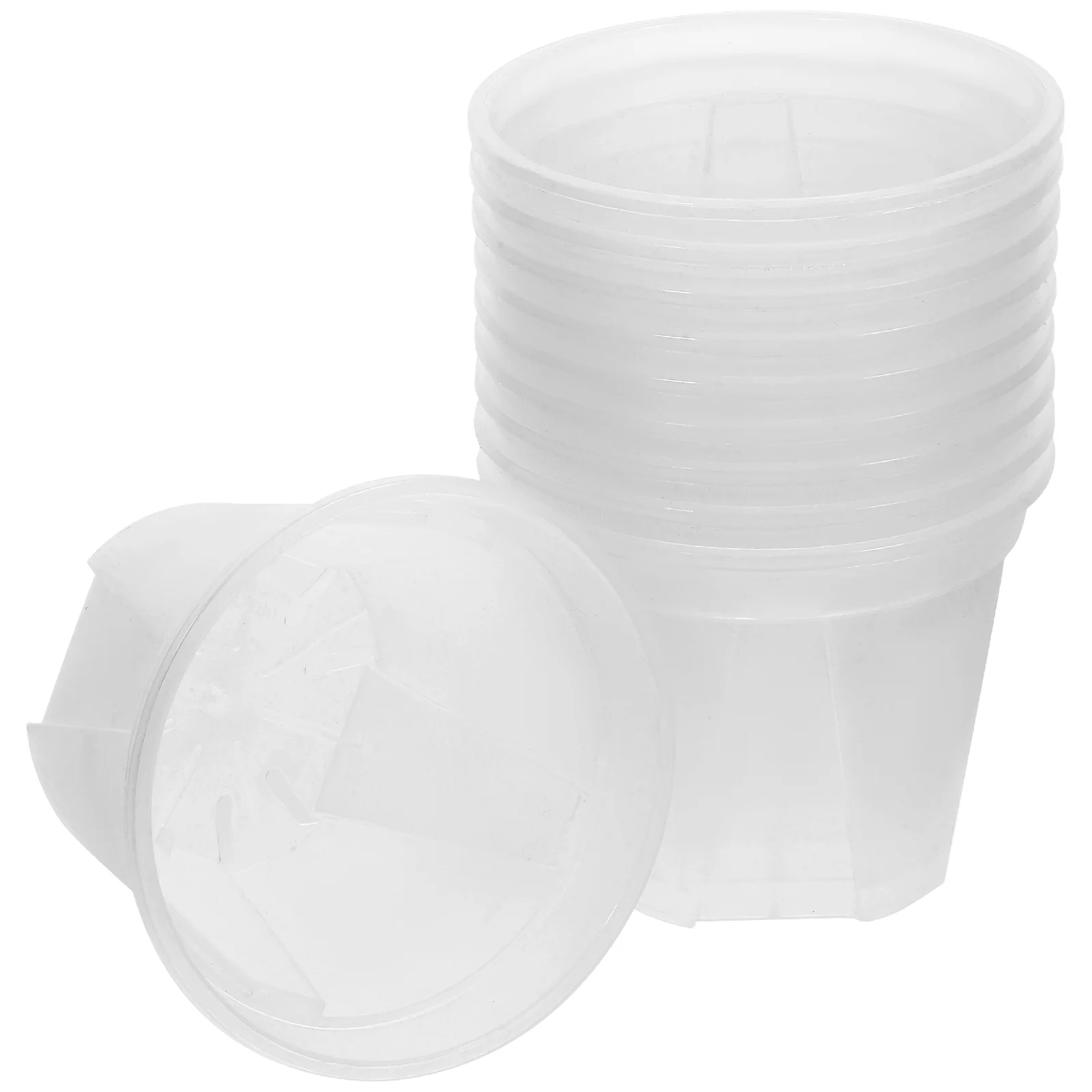 10 pçs vaso de flores transparente vasos de drenagem casa plantas orquídea claro berçário cacto translúcido