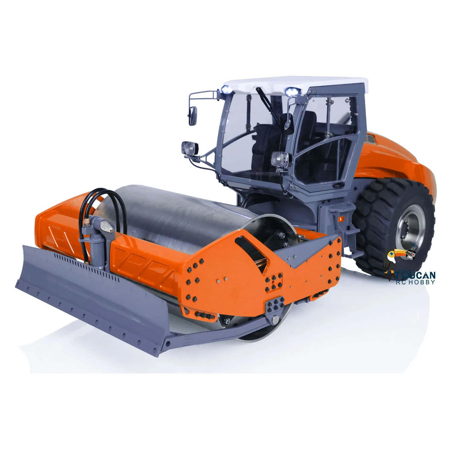 LESU 1/14 RC Hydraulic Road Roller Aoue-H13i Metal Electric Engineering Vehicles Light Sound Painted Assembled Model Toy TH22705