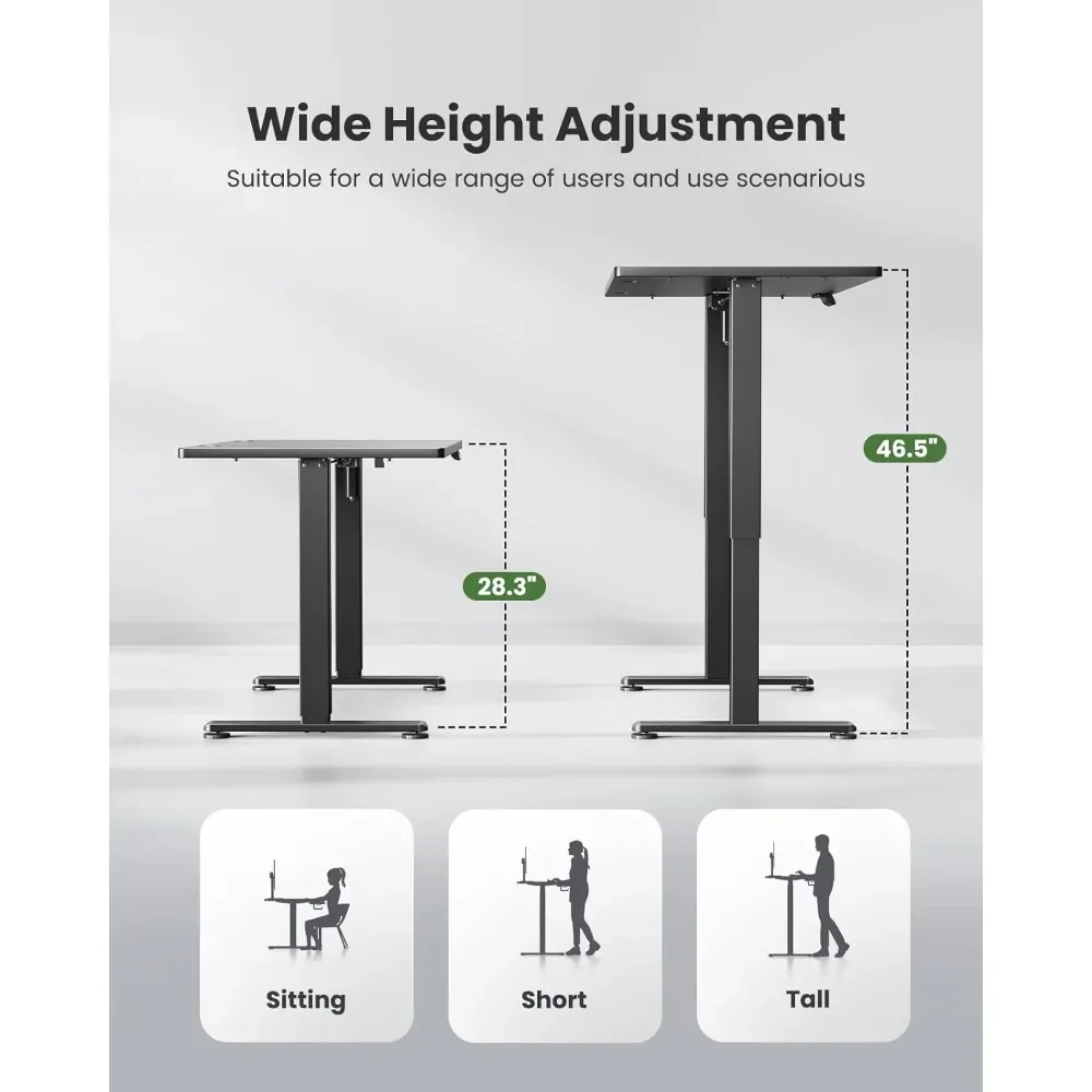 Electric Standing Desk Adjustable Height Headphone Hook Freight Free Table Study Writing Office Furniture