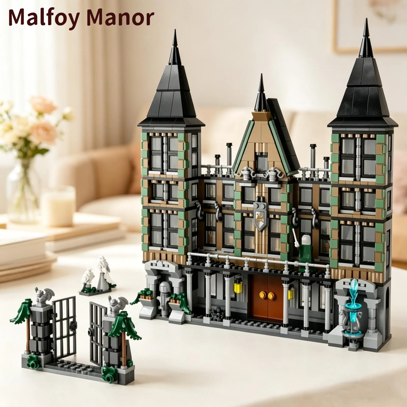 

1610pcs Harry Wizarding World MOC 76453 Malfoy Manor Model Building Blocks DIY Assembly Bricks Adventure Playset Birthday Gifts