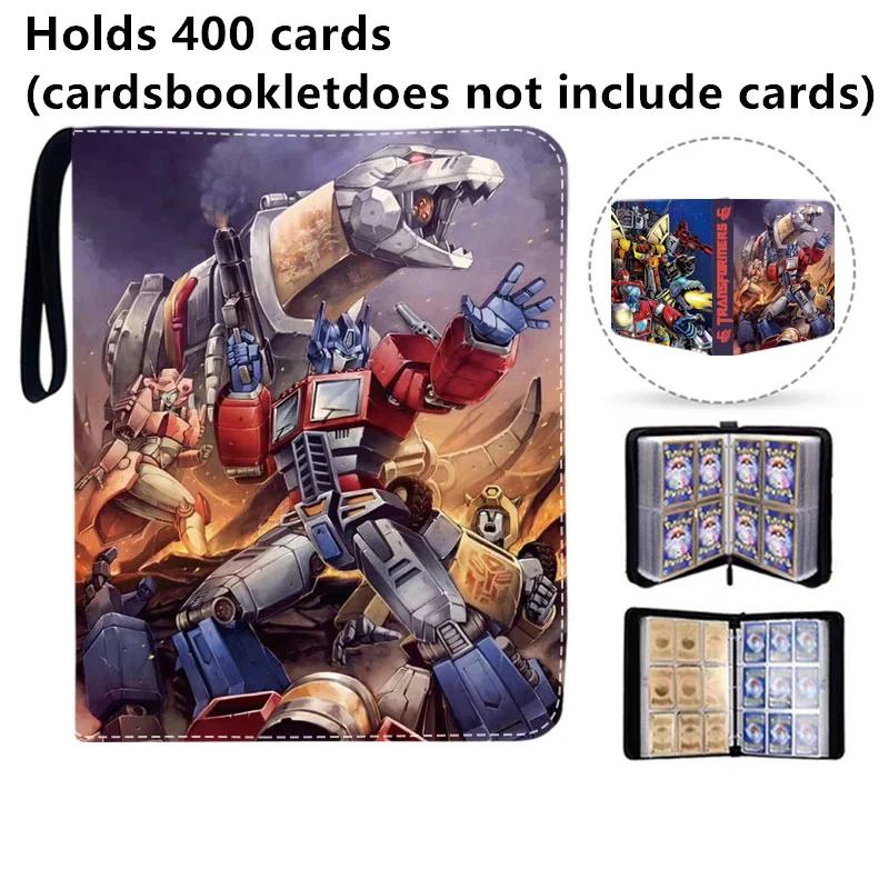 400pcs/900pcs Transformers Card Album Book Folder 4/9 Card Slots Collections Zipper Double Pocket Zipper Card Binder Holder