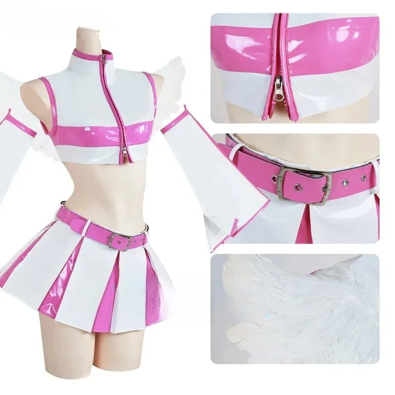 XT8Anime 2.5 الأبعاد إغراء Lilysa Amano Liliel Miriella أزياء تنكرية شعر مستعار موحد تنورة أجنحة حفلة الهالوين WomXT6@! #3