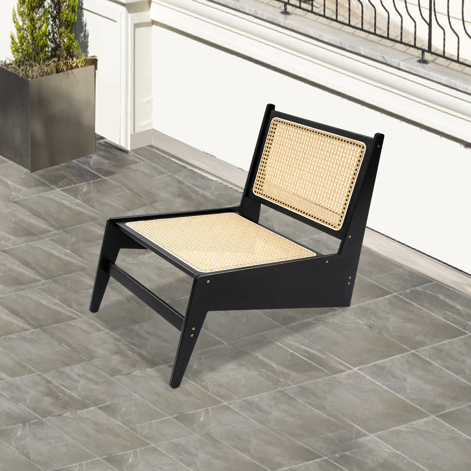 

Home Bamboo Chair Bamboo Accent Chair Comfy Bamboo Chairs Side Chair Wood Color/Black