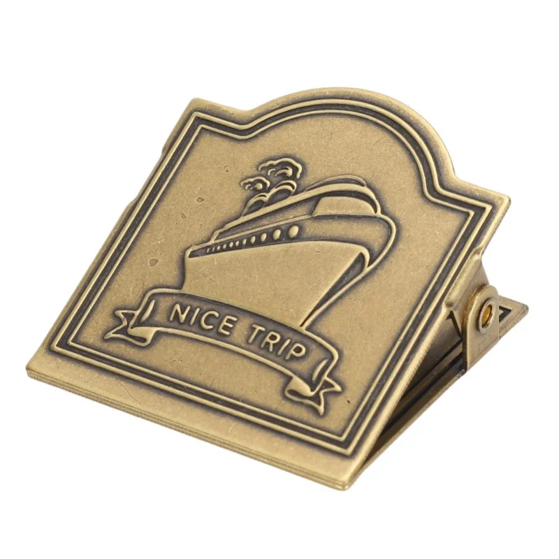 Brass Binder Clip Vintage Decorative Strong Clamping Force Book Clip For Journal Notebook Drawing Paper Sketch Paper Type 3