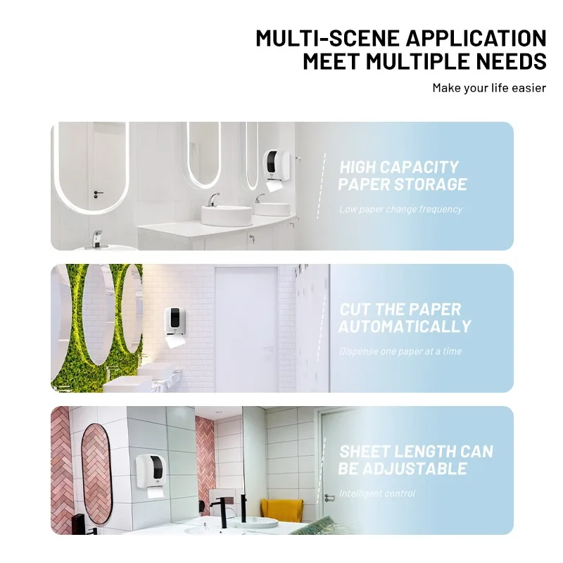 FQ-002 Sensor Hand Roll Towel Paper Dispenser Plastic Products Commercial Automatic Sensor Paper Tissue Dispenser