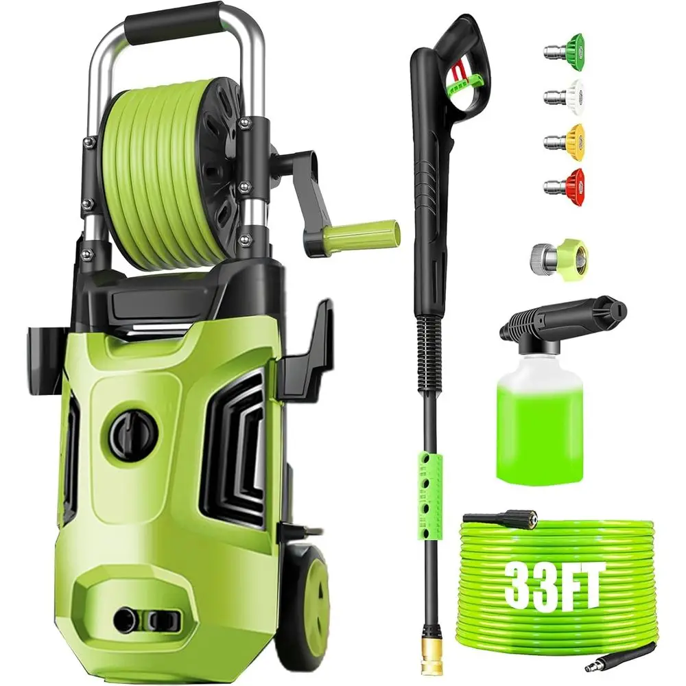 

Мойные машины мощностью 4800 фунтов на квадратный дюйм с электроприводом, шлангом под давлением 33 фута, 4 насадками и пенопластовой пушкой, Powerwashers для дома, автомобилей, патио, N