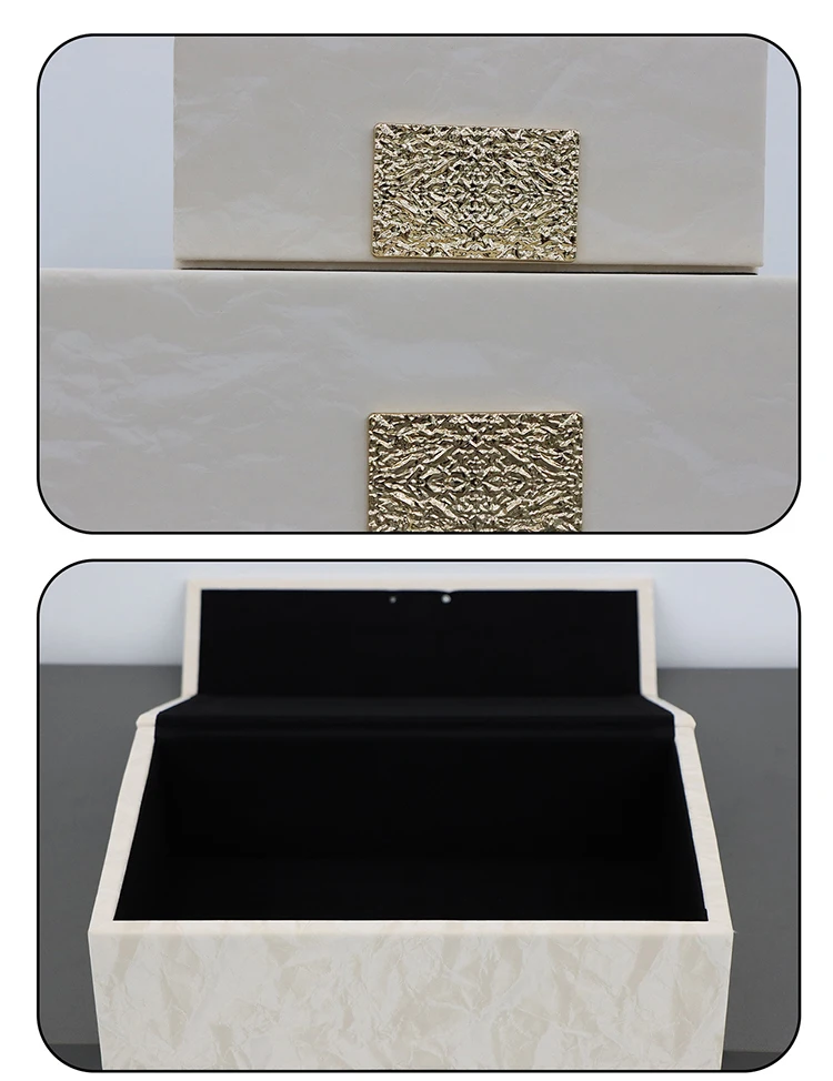 Luxury Jewelry Box Leather Simple Storage Jewelry Boxes Bracelet Necklaces Organizer Box Trinket Packaging Holiday Gift Supplies