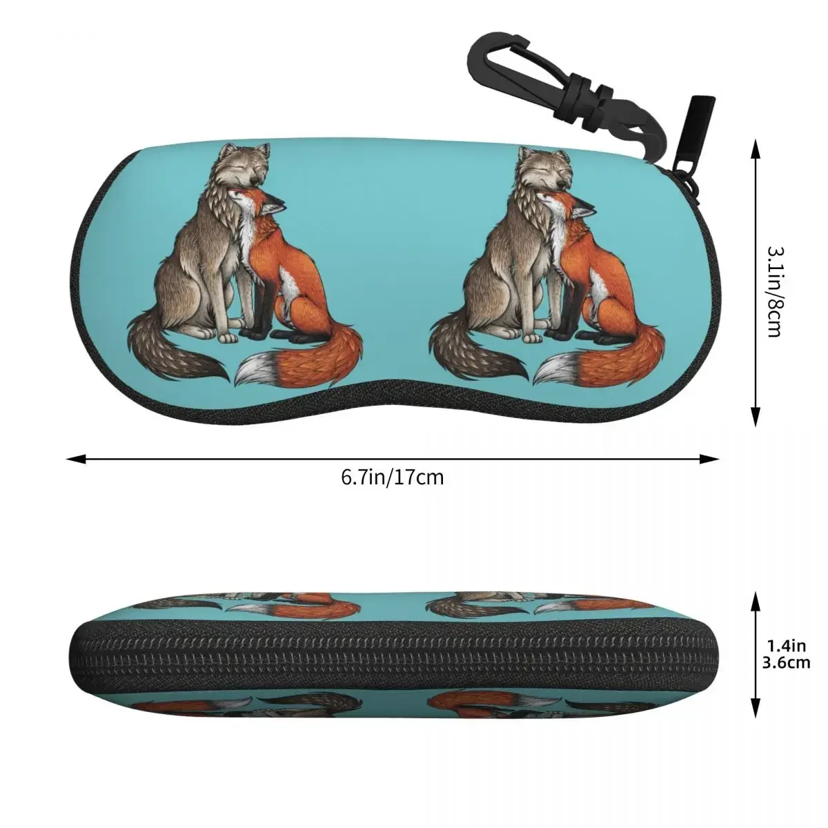 Wolf And Fox Shell Glasses Case Protector Sunglasses Box Women Men Soft Eyeglasses Bag Pouch