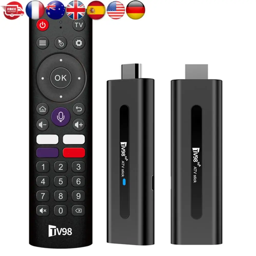 

TV98 ATV H313 Android TV Stick 14.0 8K 2.4G/5G WiFi Quad Core BT5.0 Телеприставка Smart TV Box для сетевого медиаплеера