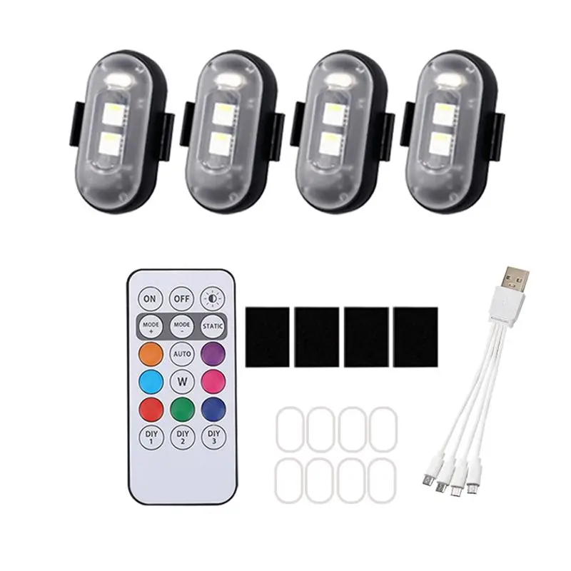 WF-RGB Led Aircraft Strobe Lights Motorcycle Lights LED Flash Position Wireless Light Aircraft Airplane Warning Lights