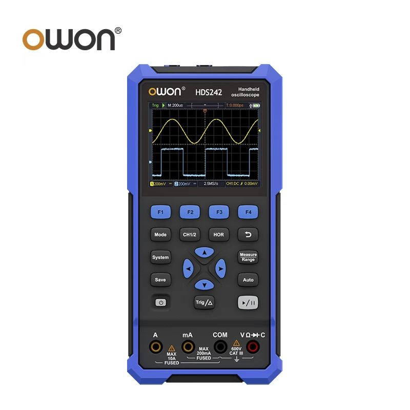 OWON HDS2202S HDS200 Series Handheld Digital Oscilloscope 200MHz 1GS/s 3 In 1 2Channels Osciloscopio Multimeter +1CH Generator