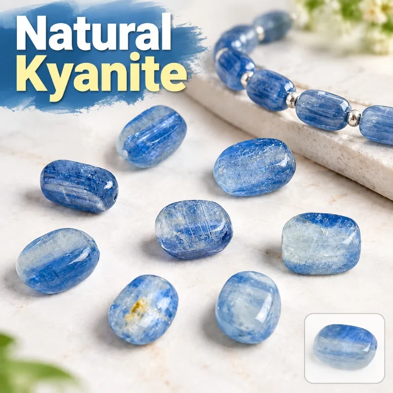 Raw Kyanite Free-form Rectangular Partition Gem Compatible with Manual Beaded Jewelry Weaving Unpolished Crystal Widget Lustrous