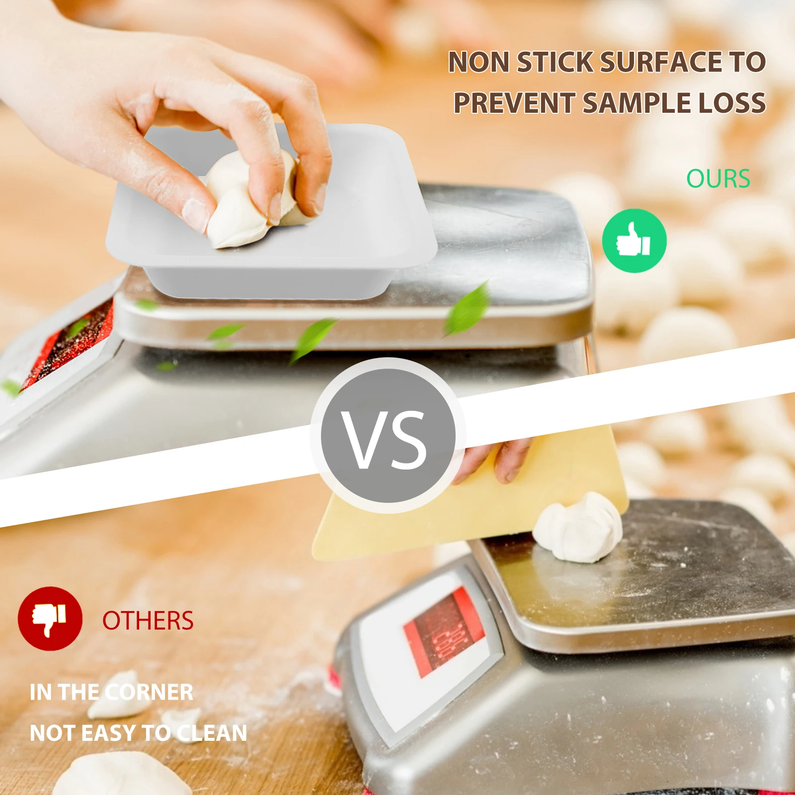 

10pcs Anti-Static Weighing Boat Disposable Plastic Weighing Tray Food Safe Lightweight Measuring Liquid Solid Powder