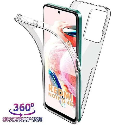 360 전체 실리콘 케이스 Xiaomi Redmi Note 13 14 Pro Plus 12S 11S 10S 9 8 7 Pro 9S 14C 14T 13T 12T 11T 10T Poco X6 X5 X4 X3 F3