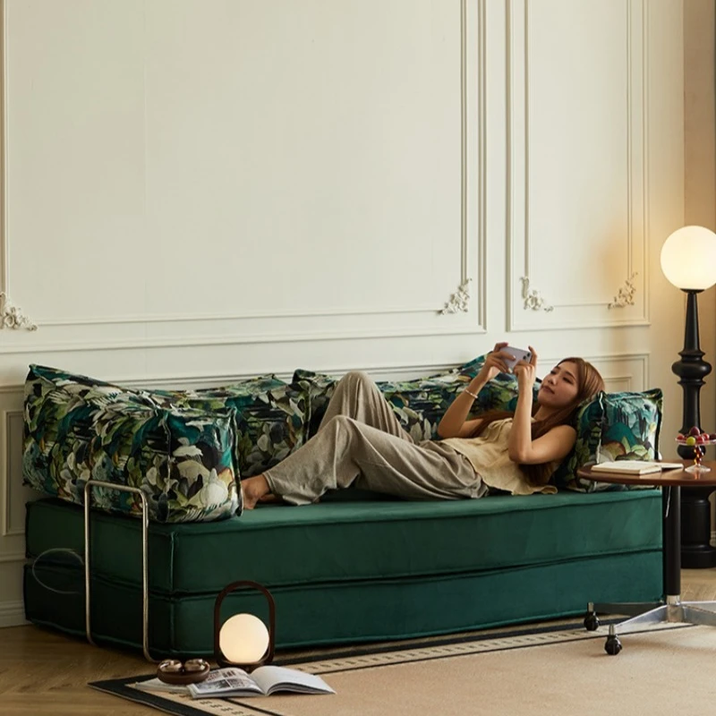 

Maillard fabric sofa, modular double triple folding dual-purpose sofa bed