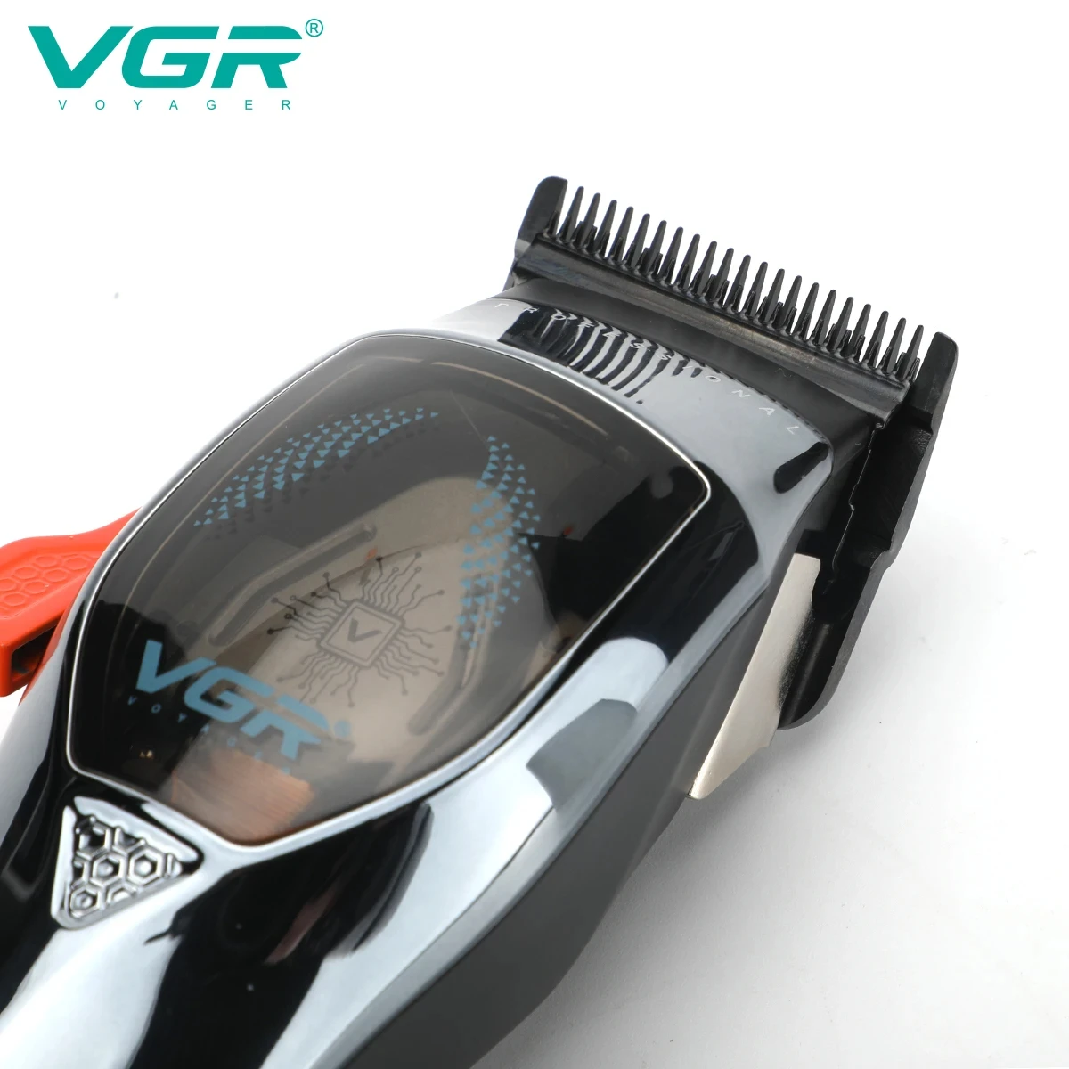 ماكينة قص الشعر VGR 9000 دورة في الدقيقة ماكينة قص كهروميكانيكية مغناطيسية قوية مع قاعدة شاشة LCD رقمية ترويسة V-647