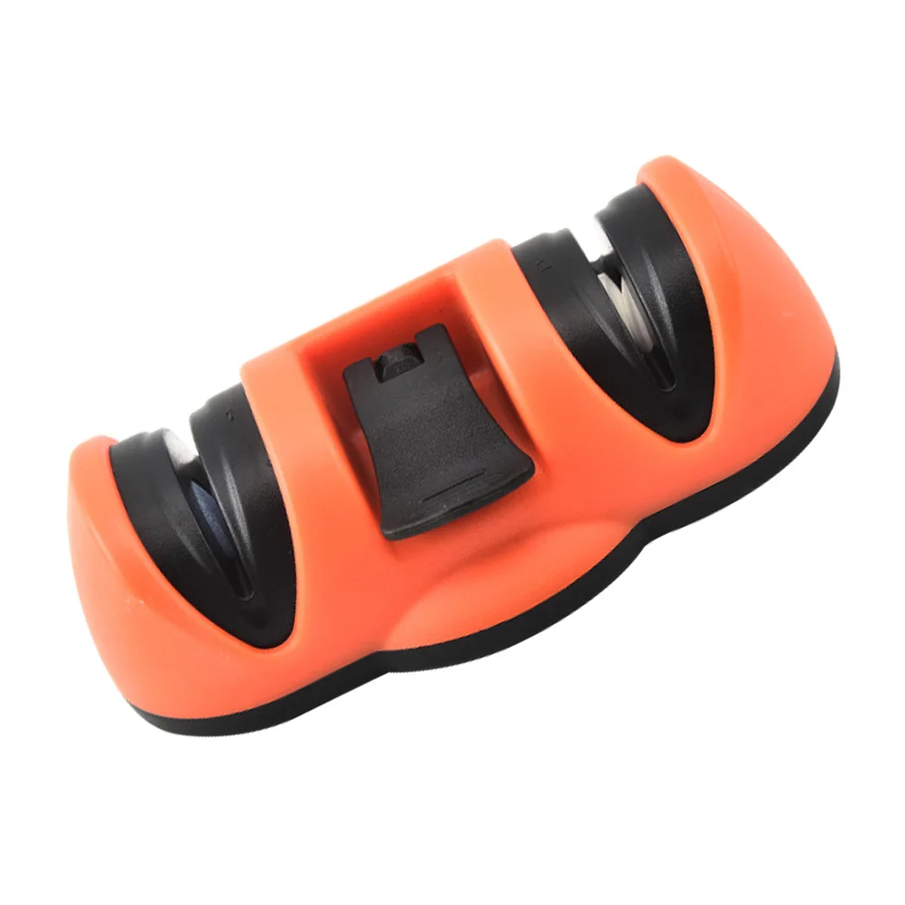 

Ergonomic Double groove Knife Sharpener Non slip Suction Cup Home Kitchen Cutter Tool Sharpening Stone Multi purpose Grinder