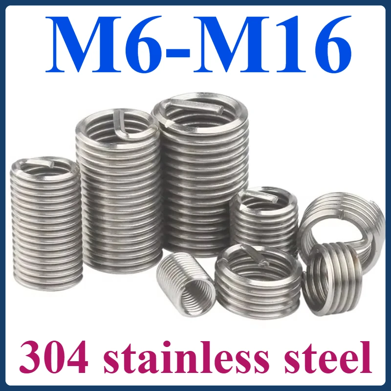 

M6-M16 Steel Wire Screw Sleeve 304 Stainless Steel Fine Thread Screw Sleeve Thread Protection Sleeve
