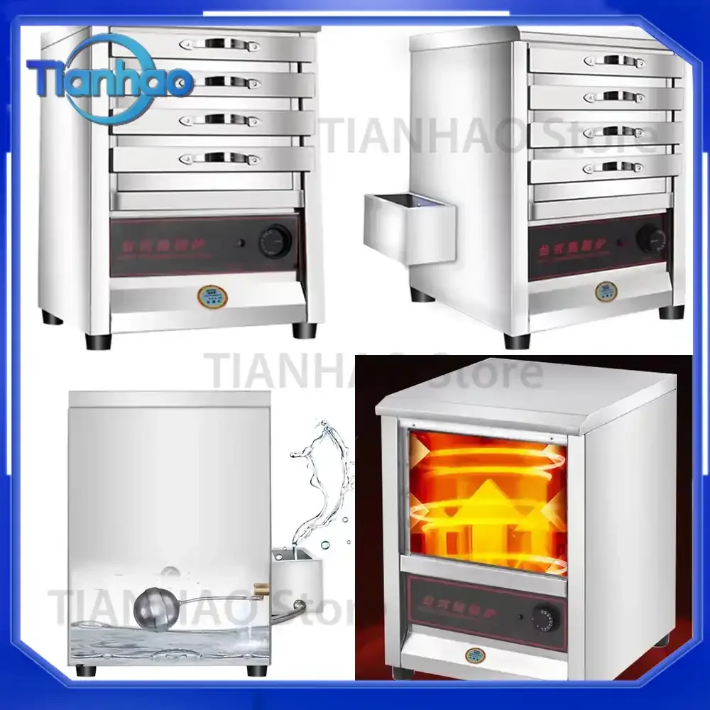 Commercial Steam Rice Roll Maker for Side-Mounted or Built-in Water Tank 4KW High-Power Electric Steamer Stainless Steel
