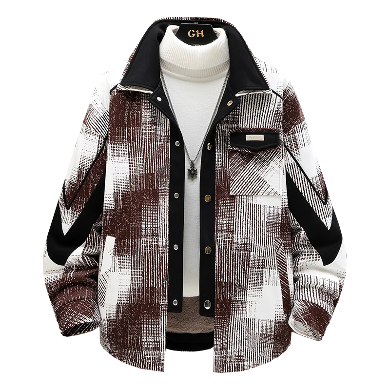 

Fashion Men's Warm Single Breasted Fleece Jackets 2025 Autumn Winter Youth Top Plush Coats Streetwear Windproof Parkas Clothing