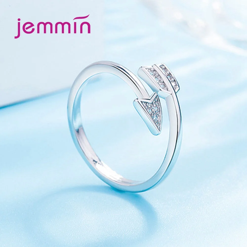 Trendy Style 925 Sterling Silver Adjustable Open Ring for Women Girls Daily Decoration Party Simple Arrow Rings Jewerlry