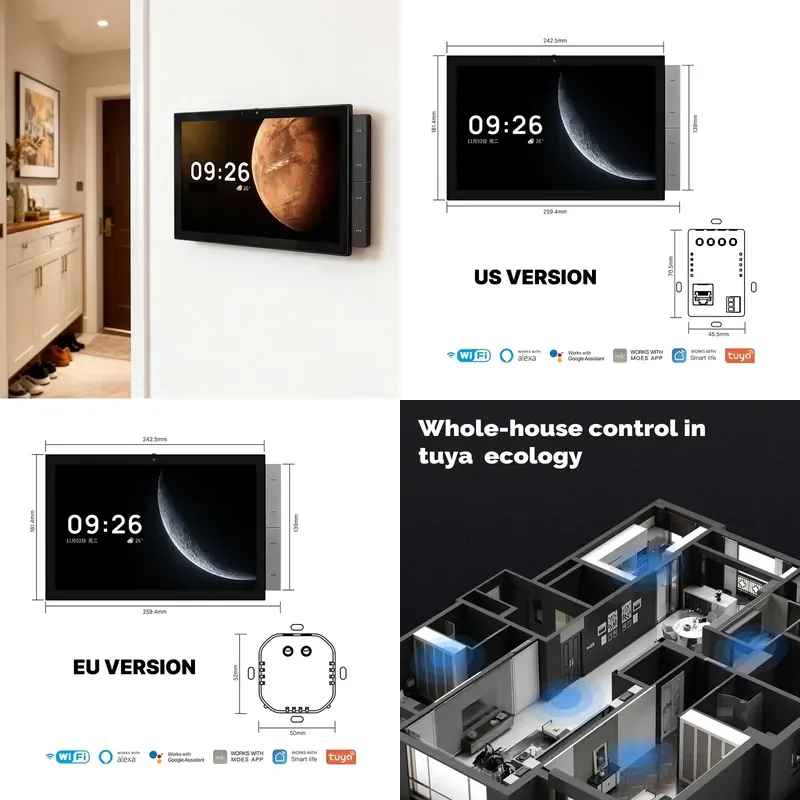 Hiwink Smart Display Central Control Panel Automation Rs485 Touch Screen IPS Display Built-in Alexa Google Home Zigbee