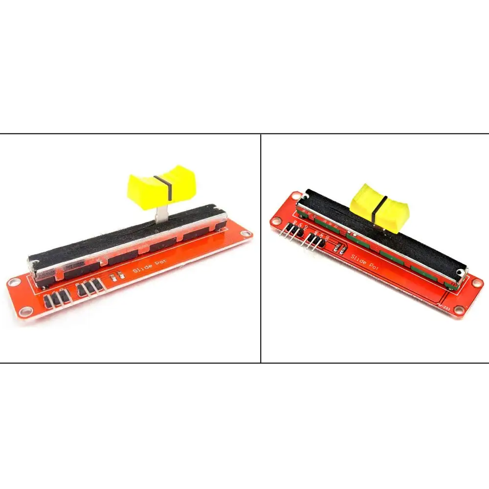 1 ชิ้นสีแดง 10 พัน Linear Potentiometer สไลด์โมดูลอะนาล็อกเซนเซอร์ 3.3 โวลต์ - 5 โวลต์ Dual Output สําหรับ Arduino MCU ARM Electronics โมดูล