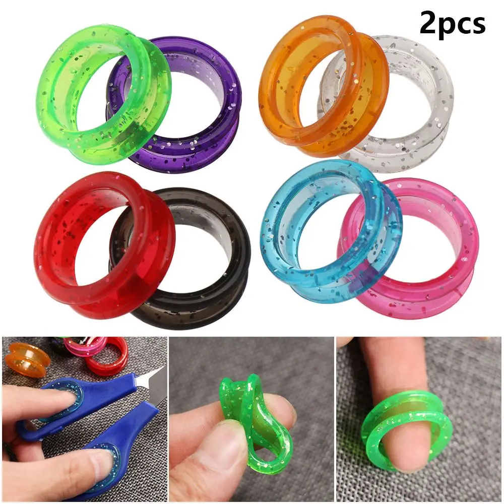 2Pcs New Hair Cutting Colorful Silicone Ring Fit For Shears Pet Shears Accessories Grooming Scissors Ring