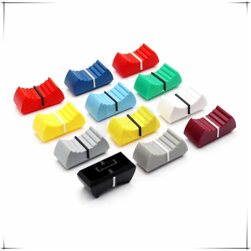 10PCS 24*12*11MM plastic mixer push key cap linear sliding potentiometer cap sound card volume  adjustment cap aperture 4MM/8MM