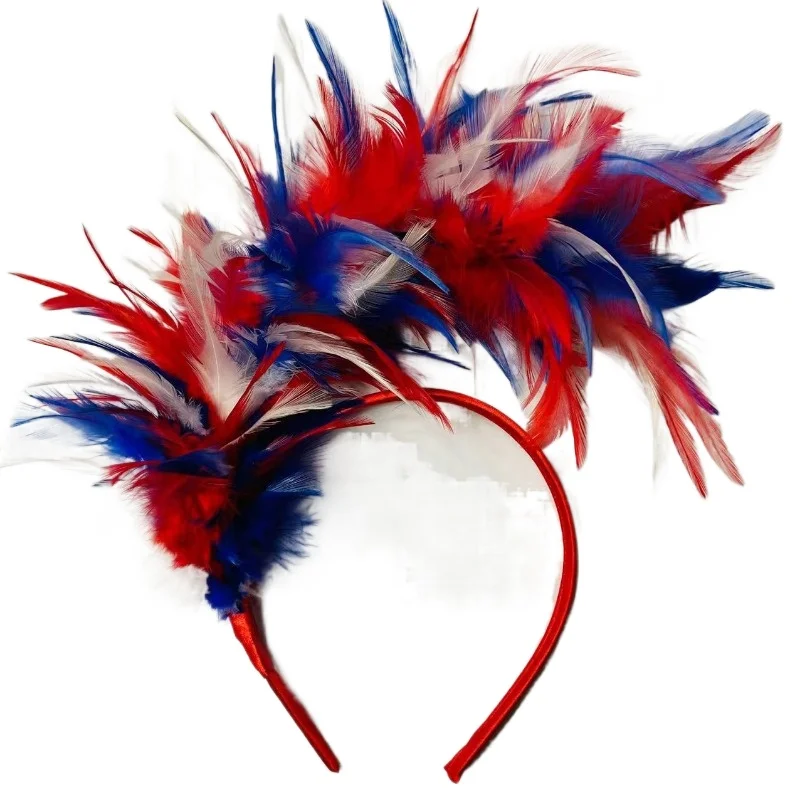 pretty Women Colorful Feather Hair Hoop Fashion Headband Hair Bands Girls head jewelry Piece Hairband Birthday Hair Accessories