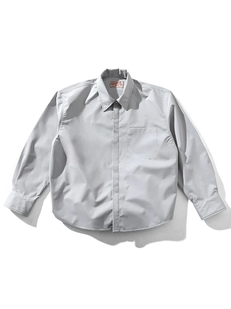 

MBBCAR Lightweight Commuter Functional Windproof Hidden Button High Densi Weave irt Youth Faion Stand Fit Long Sve