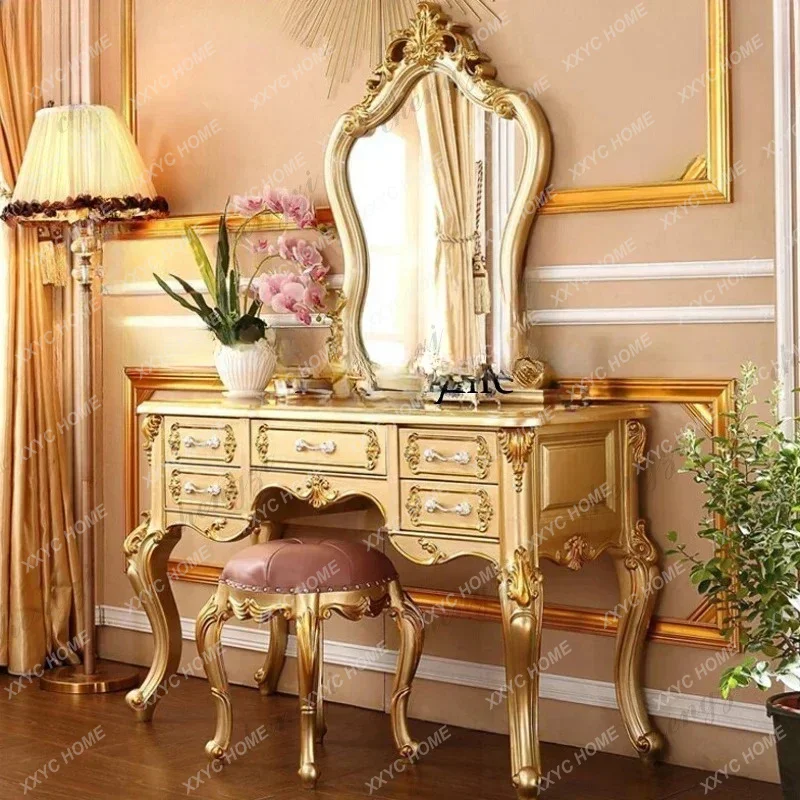 dresser solid wood makeup table master bedroom princess dressing mirror small apartment mini dressing table oak