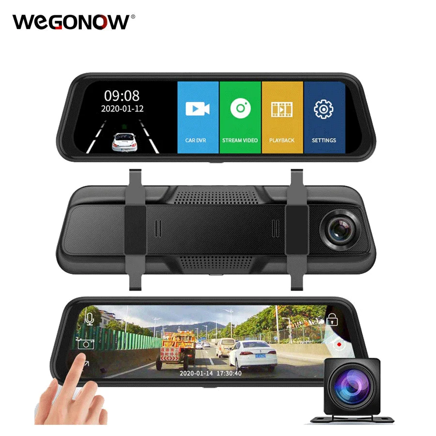 

DVR camera 10 '' streaming media driving recorder dual lens Car Reverse Mirror Rearview Monitor Car Parking Assistance System