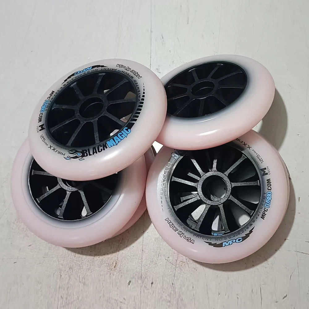 6 قطعة MPC السحر الاسود SRC XXFirm 125 مللي متر المهنية ماراثون سباق عجلات مضمنة سرعة الزلاجات عجلة الطريق المسار التزلج LZ100