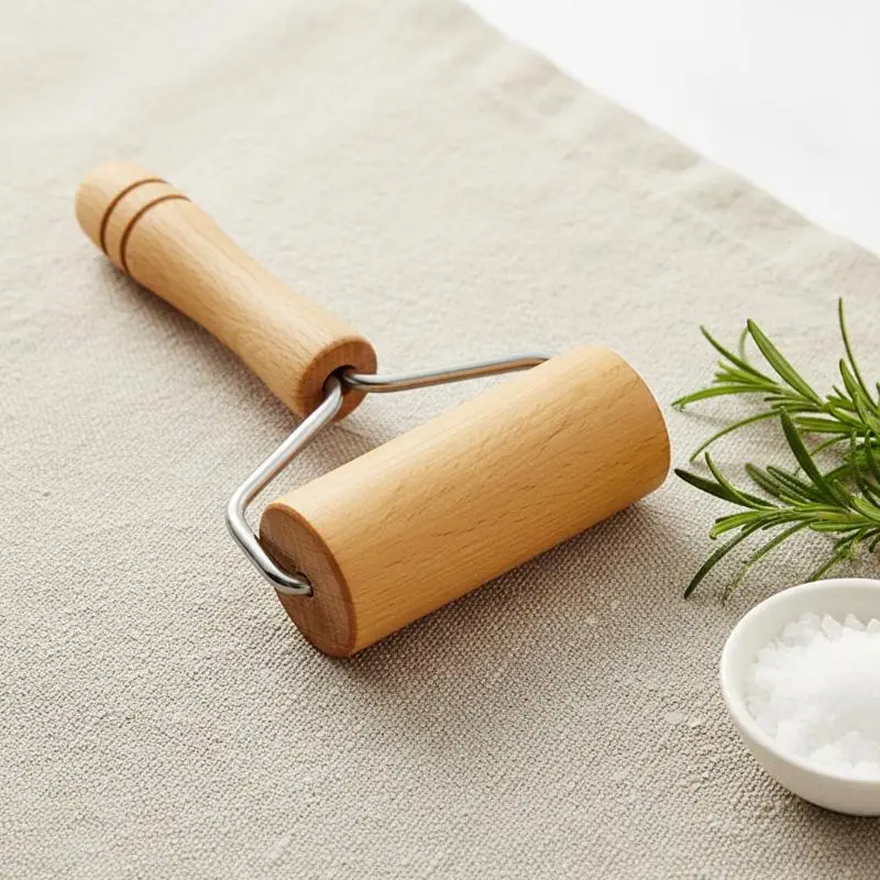 Rodillo de Masa Manual de Madera de Haya con Mango, Herramienta de Cocina que Ahorra Esfuerzo para Pizza, Repostería, Empanadillas y Hornear, 1 unidad