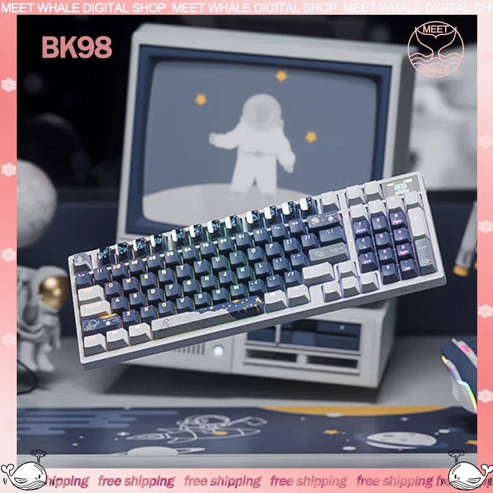 

BASIC Bk98 Star Mechanical Keyboard With Screen 3 Mode 2.4G Bluetooth Wireless Keyboard Keycaps PBT Office Gaming Keyboard Gifts